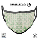 Green Bubble Morrocan Pattern - Made in USA Mouth Cover Unisex Anti-Dust Cotton Blend Reusable & Washable Face Mask with Adjustable Sizing for Adult or Child