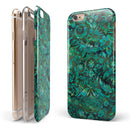Green Damask Watercolor Pattern iPhone 6/6s or 6/6s Plus 2-Piece Hybrid INK-Fuzed Case