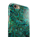 Green Damask Watercolor Pattern iPhone 6/6s or 6/6s Plus 2-Piece Hybrid INK-Fuzed Case