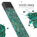 Green Damask Watercolor Pattern - Premium Decal Protective Skin-Wrap Sticker compatible with the Juul Labs vaping device