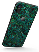 Green Damask Watercolor Pattern - iPhone X Skin-Kit