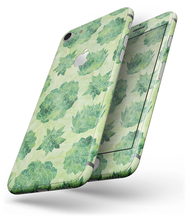 Green Floral Succulents - Skin-kit for the iPhone 8 or 8 Plus