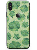 Green Floral Succulents - iPhone X Skin-Kit