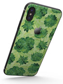 Green Floral Succulents - iPhone X Skin-Kit