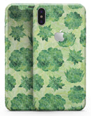 Green Floral Succulents - iPhone X Skin-Kit