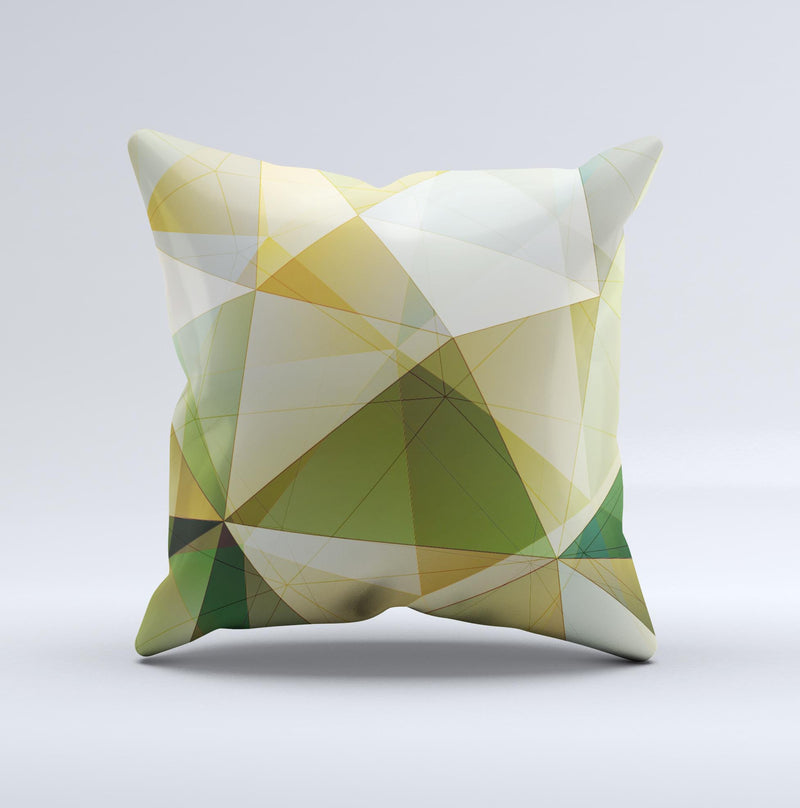 Green Geometric Gradient Pattern ink-Fuzed Decorative Throw Pillow