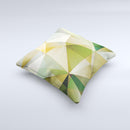 Green Geometric Gradient Pattern ink-Fuzed Decorative Throw Pillow
