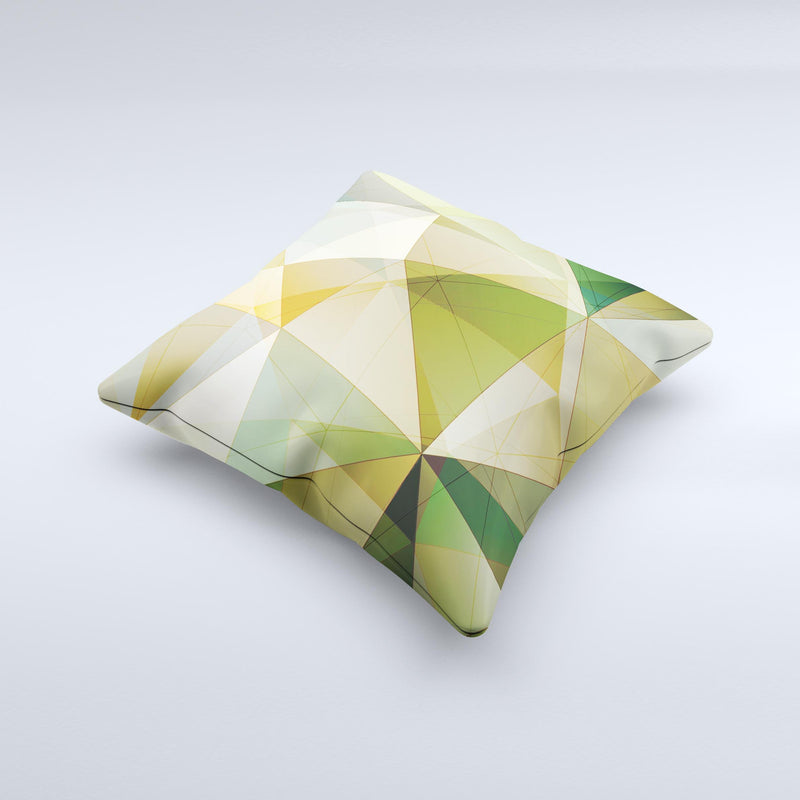 Green Geometric Gradient Pattern ink-Fuzed Decorative Throw Pillow