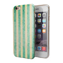 Green Grunge Vertival Stripes Over Yellow iPhone 6/6s or 6/6s Plus 2-Piece Hybrid INK-Fuzed Case
