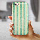 Green Grunge Vertival Stripes Over Yellow iPhone 6/6s or 6/6s Plus 2-Piece Hybrid INK-Fuzed Case