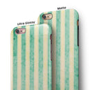 Green Grunge Vertival Stripes Over Yellow iPhone 6/6s or 6/6s Plus 2-Piece Hybrid INK-Fuzed Case