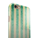 Green Grunge Vertival Stripes Over Yellow iPhone 6/6s or 6/6s Plus 2-Piece Hybrid INK-Fuzed Case