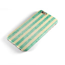 Green Grunge Vertival Stripes Over Yellow iPhone 6/6s or 6/6s Plus 2-Piece Hybrid INK-Fuzed Case