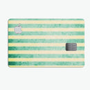 Green Grunge Vertival Stripes Over Yellow - Premium Protective Decal Skin-Kit for the Apple Credit Card