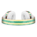 Green Grunge Vertival Stripes Over Yellow Full-Body Skin Kit for the Beats by Dre Solo 3 Wireless Headphones