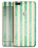 Green Grunge Vertival Stripes Over Yellow - Skin-kit for the iPhone 8 or 8 Plus