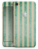 Green Grunge Vertival Stripes Over Yellow - Skin-kit for the iPhone 8 or 8 Plus