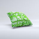 Green Grunge Wood Ink-Fuzed Decorative Throw Pillow