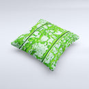 Green Grunge Wood Ink-Fuzed Decorative Throw Pillow
