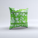 Green Grunge Wood Ink-Fuzed Decorative Throw Pillow