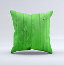 Green Highlighted Wooden Planks Ink-Fuzed Decorative Throw Pillow