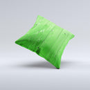 Green Highlighted Wooden Planks Ink-Fuzed Decorative Throw Pillow