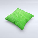 Green Highlighted Wooden Planks Ink-Fuzed Decorative Throw Pillow
