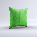 Green Highlighted Wooden Planks Ink-Fuzed Decorative Throw Pillow