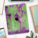 Green Metal with Purple Rust - Full Body Skin Decal for the Apple iPad Pro 12.9", 11", 10.5", 9.7", Air or Mini (All Models Available)