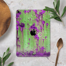 Green Metal with Purple Rust - Full Body Skin Decal for the Apple iPad Pro 12.9", 11", 10.5", 9.7", Air or Mini (All Models Available)