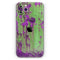 Green Metal with Purple Rust - Skin-Kit compatible with the Apple iPhone 13, 13 Pro Max, 13 Mini, 13 Pro, iPhone 12, iPhone 11 (All iPhones Available)