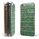 Green Multi Watercolor Chevron iPhone 6/6s or 6/6s Plus 2-Piece Hybrid INK-Fuzed Case