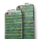 Green Multi Watercolor Chevron iPhone 6/6s or 6/6s Plus 2-Piece Hybrid INK-Fuzed Case