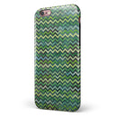 Green Multi Watercolor Chevron iPhone 6/6s or 6/6s Plus 2-Piece Hybrid INK-Fuzed Case