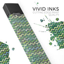 Green Multi Watercolor Chevron - Premium Decal Protective Skin-Wrap Sticker compatible with the Juul Labs vaping device