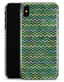Green Multi Watercolor Chevron - iPhone X Clipit Case
