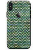 Green Multi Watercolor Chevron - iPhone X Skin-Kit