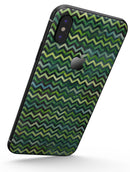 Green Multi Watercolor Chevron - iPhone X Skin-Kit