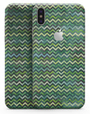 Green Multi Watercolor Chevron - iPhone X Skin-Kit