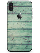 Green Peeling Planks  - iPhone X Skin-Kit