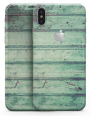 Green Peeling Planks  - iPhone X Skin-Kit