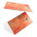 Green Polka Dots Over Water Colored Fire - Premium Protective Decal Skin-Kit for the Apple Credit Card