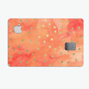 Green Polka Dots Over Water Colored Fire - Premium Protective Decal Skin-Kit for the Apple Credit Card