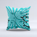 Green Rays with Vines Ink-Fuzed Decorative Throw Pillow