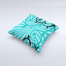 Green Rays with Vines Ink-Fuzed Decorative Throw Pillow