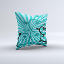 Green Rays with Vines Ink-Fuzed Decorative Throw Pillow