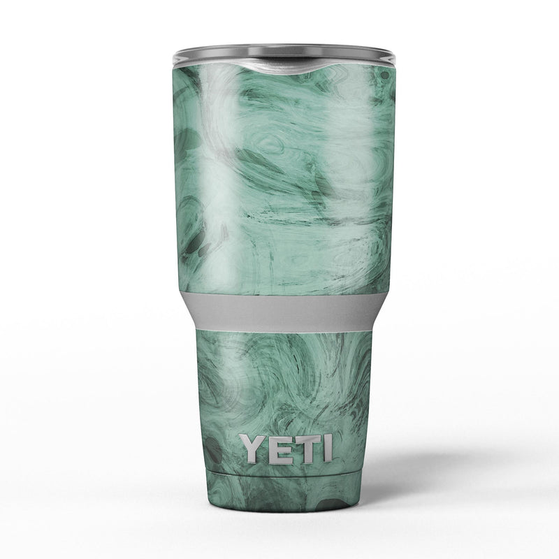 Green Slate Marble Surface V16 - Skin Decal Vinyl Wrap Kit compatible with the Yeti Rambler Cooler Tumbler Cups