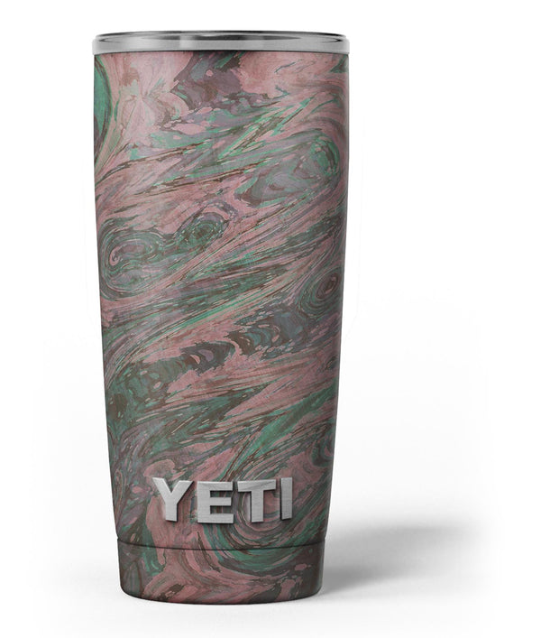 Green Slate Marble Surface V46 - Skin Decal Vinyl Wrap Kit compatible with the Yeti Rambler Cooler Tumbler Cups