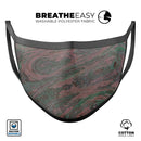 Green Slate Marble Surface V46 - Made in USA Mouth Cover Unisex Anti-Dust Cotton Blend Reusable & Washable Face Mask with Adjustable Sizing for Adult or Child