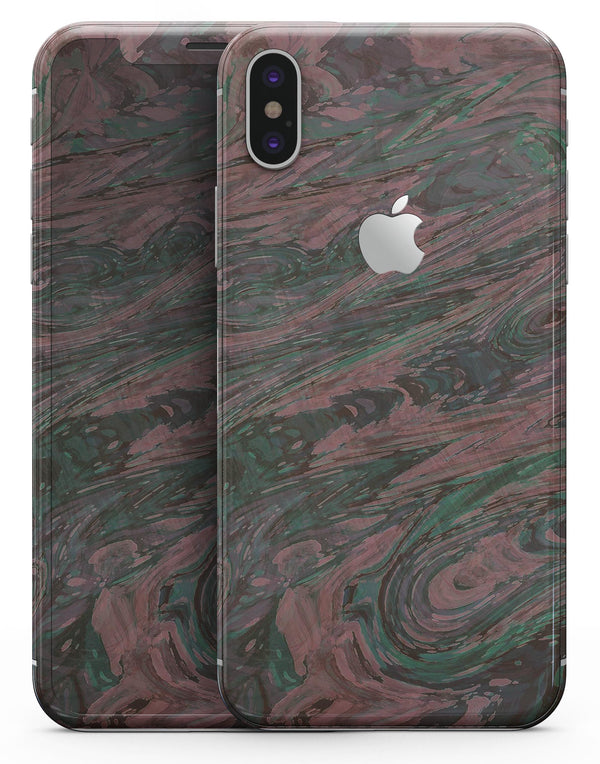 Green Slate Marble Surface V46 - iPhone X Skin-Kit